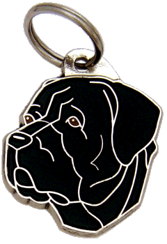 Cane corso preto <br> (placa de identificação para cães, Gravado incluído)